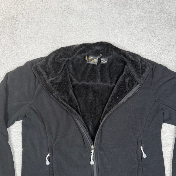 Mountain Hardwear Womens Black Full Zip Fleece Jacket Outdoor L Mock Neck Hiking - Picture 3 of 13